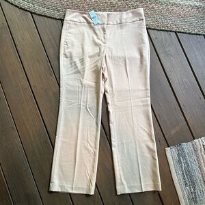 Ann Taylor Factory Women’s Curvy Fit Mid rise Full length Trouser, 12 Petite,Tan